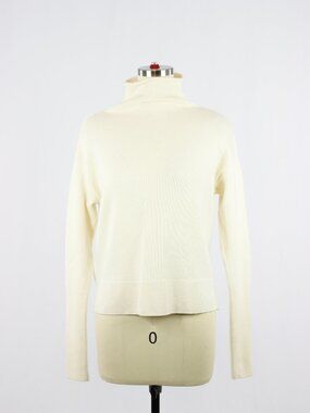 Aritzia WILFRED Cyprie Oak Ivory Merino Wool Mock Neck Sweater, Size XS